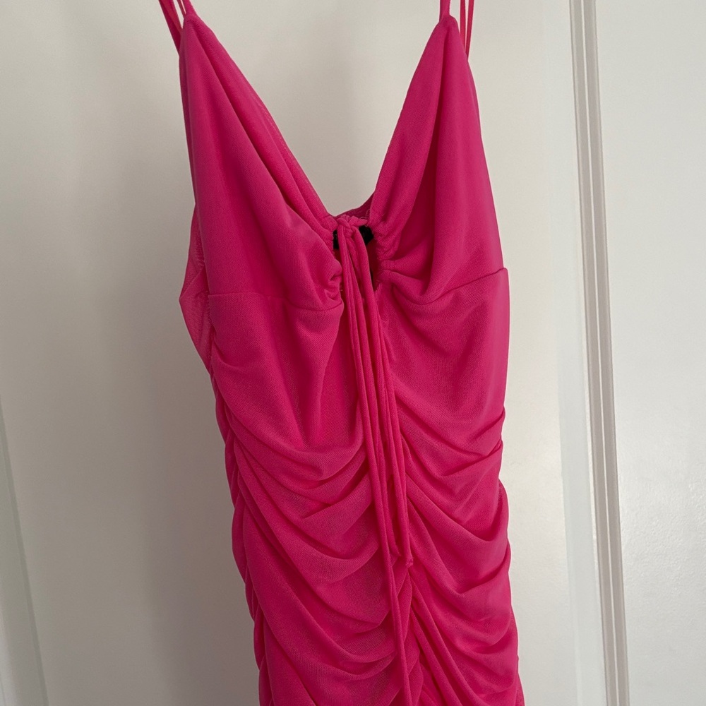 NWT Cotton Candy LA Pink, Ruched, Bodycon Mini Dress in Size S